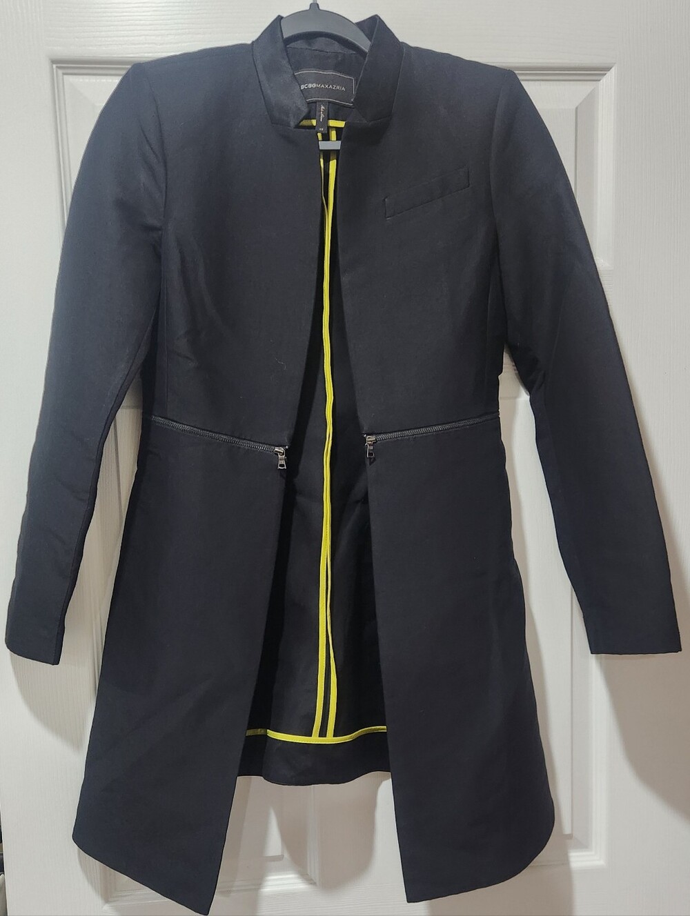 BCBGMAXAZRIA Black Longline Blazer Jacket XS